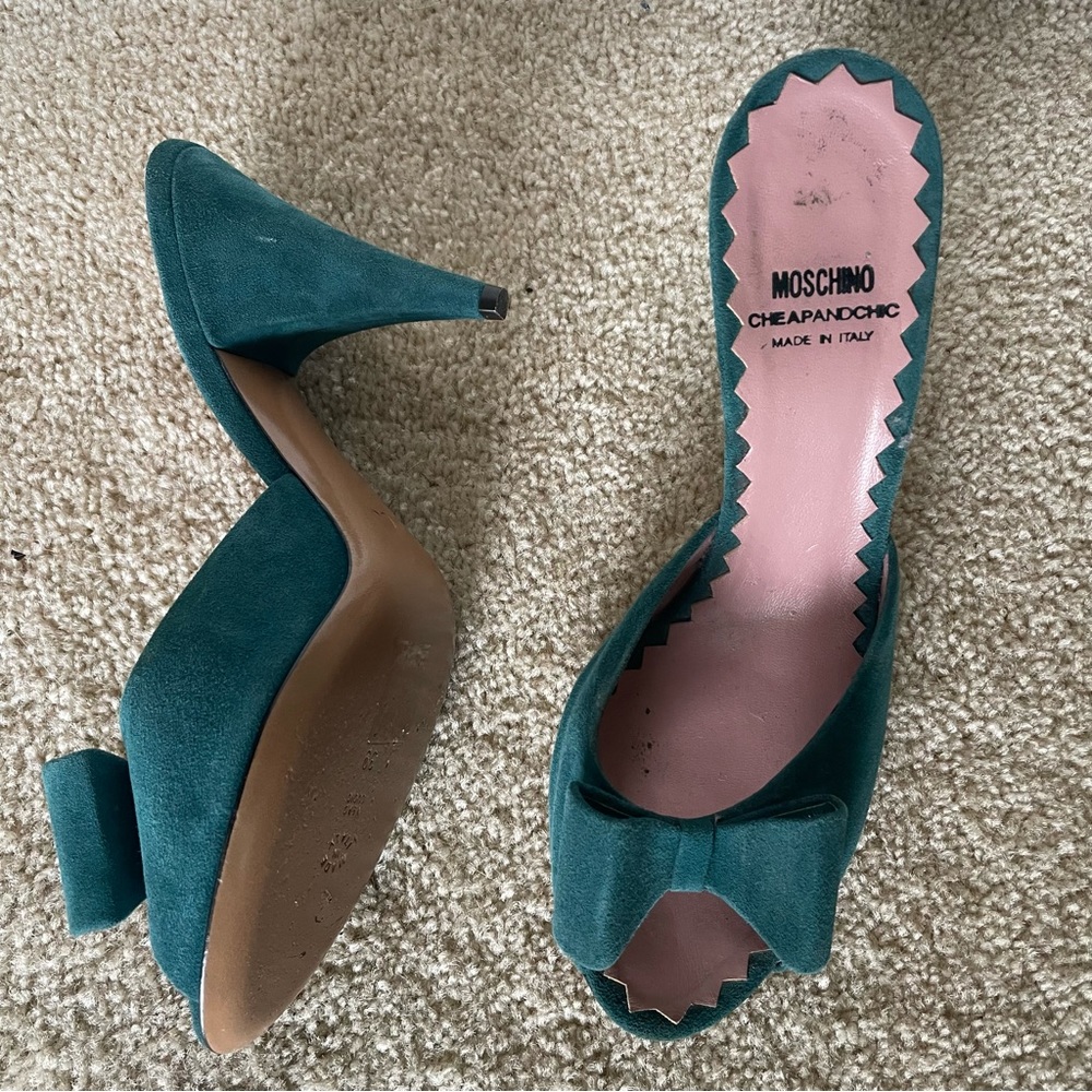 Moschino vintage bow slide sandal heels